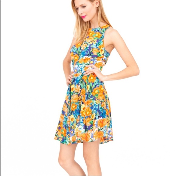 Yumi Kim  Floral Sleeveless Dress - Blue and Orange size medium - Picture 2 of 9